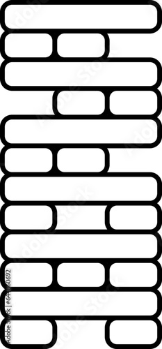 Black Stroke Illustration Of Jenga Game Icon.