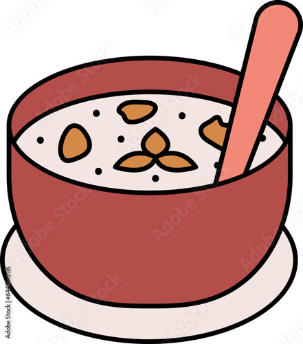 Tom Kha Gai Dish Bowl Colorful Icon.