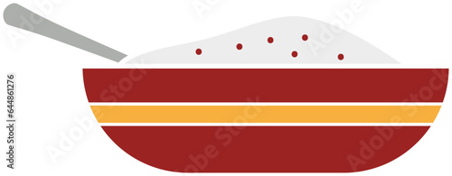 Isolated Porridge Or Oatmeal Icon In Line Art.