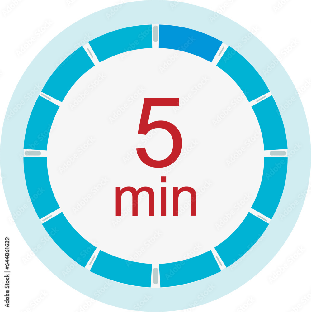 Clock. 5 minutes. vector graphics Clock. 5 minutes. vector graphics