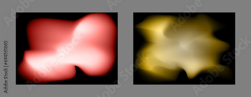 A set of colorful bright backgrounds with gradient blur. Colored glow on a black background. Template for posters, wallpapers, posters, banners and creative design