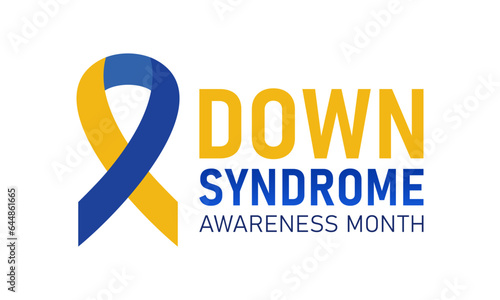 Down syndrome awareness month is observed every year in october. October is down syndrome awareness month. Vector template for banner, greeting card, poster with background. Vector illustration.
