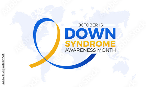 Down syndrome awareness month is observed every year in october. October is down syndrome awareness month. Vector template for banner, greeting card, poster with background. Vector illustration.