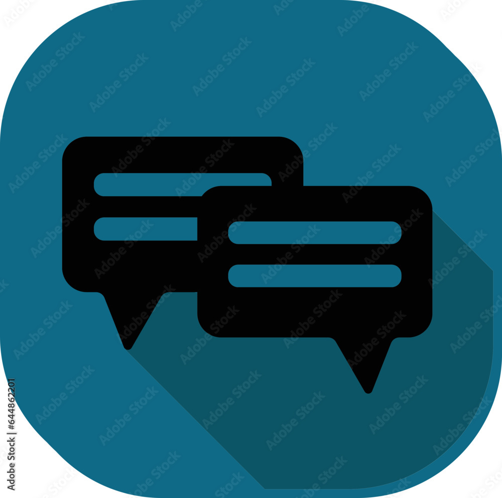 Black And Teal Conversation Bubble Square Icon. Black And Teal Conversation Bubble Square Icon.