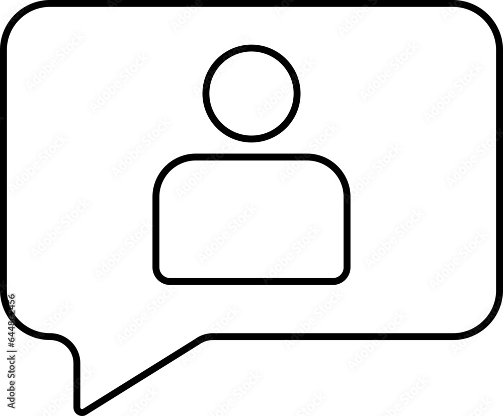 Profile Chat Black Linear Style Icon. Profile Chat Black Linear Style Icon.
