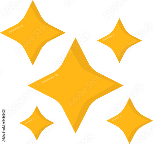 Yellow Stars Icon In Flat Style.