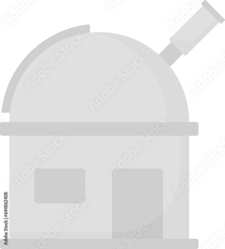 Isolated Observatory Building Icon In Grey Color.
