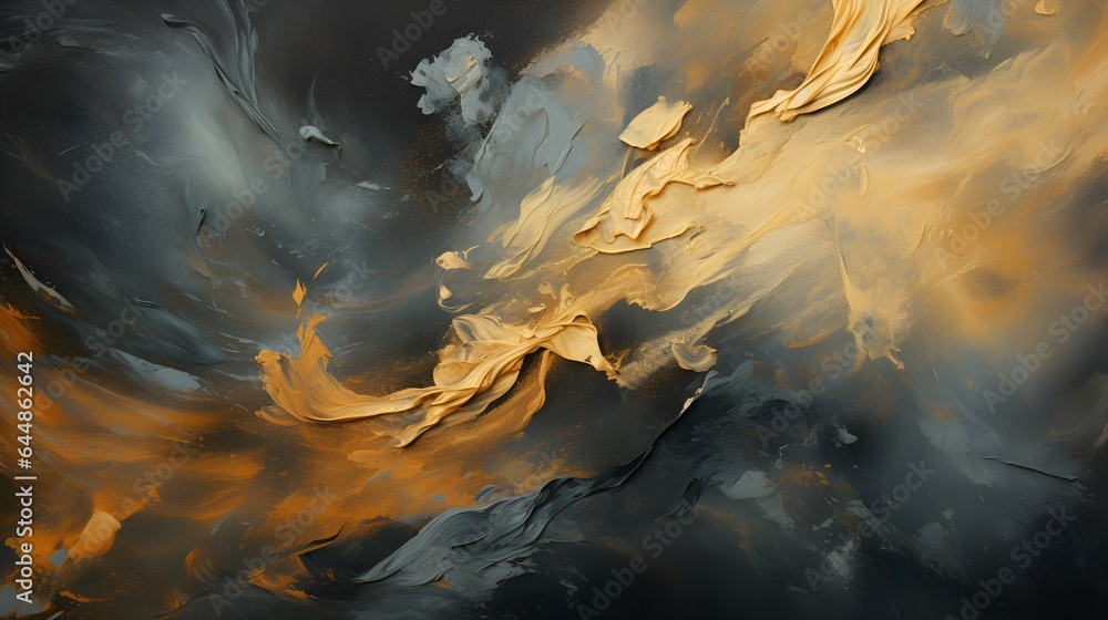 FAQ in Impressionist Style: A Spirited Ream Brushed with Gold and Black, a Unique Visual Elegance