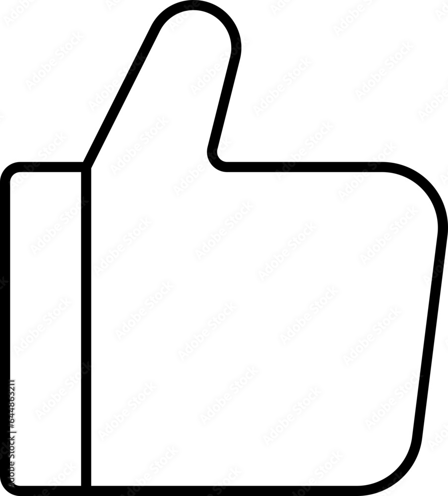 Like Hand Symbol Or Icon In Thin Line Art. Like Hand Symbol Or Icon In Thin Line Art.
