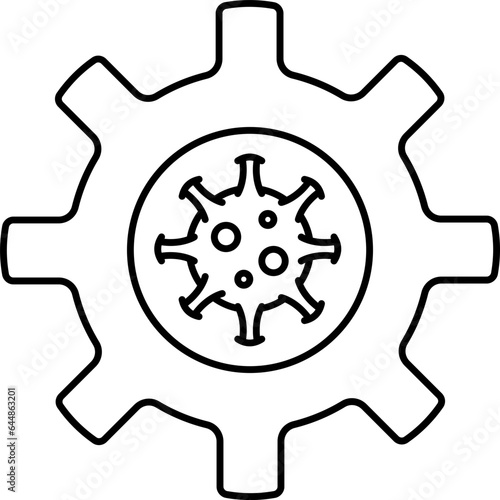 Virus Update Icon In Black Thin Line.