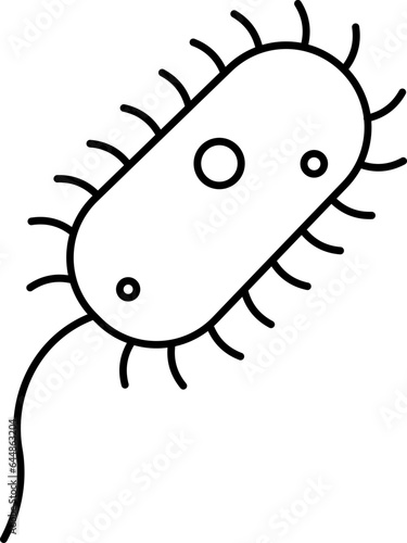 Illustration Of Bacteria Black Outline Icon.