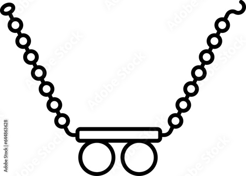 Traditional Bead Pendant (Mangalsutra) Icon In Black Outline.