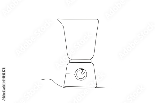 A blender for juice. Cooking and kitchen tools one-line drawing