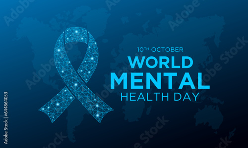 Vector illustration of World mental health day. October 10. Green awareness ribbon icon vector isolated on a white background. Health awareness concept for banner banner design.