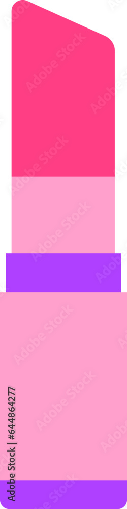 Pink Color Lipstick Icon In Flat Style.