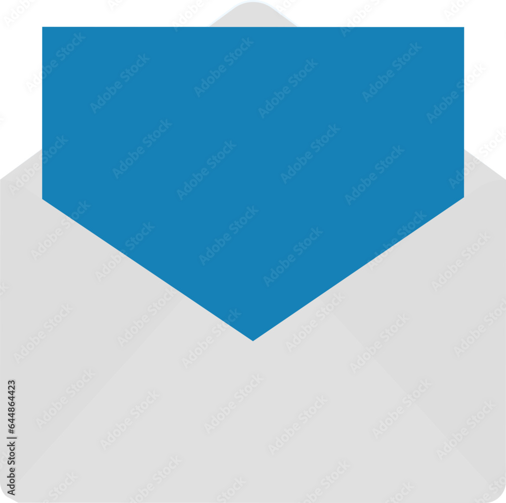 Blank Card With Envelope Icon In Blue And Grey Color. Blank Card With Envelope Icon In Blue And Grey Color.