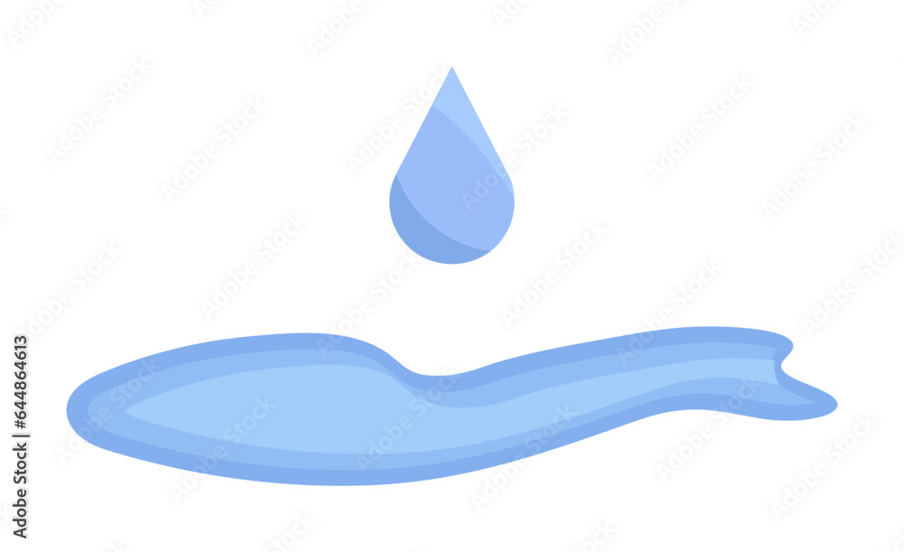 Illustration Of Water Drop Icon Or Sticker In Blue Color. Illustration Of Water Drop Icon Or Sticker In Blue Color.