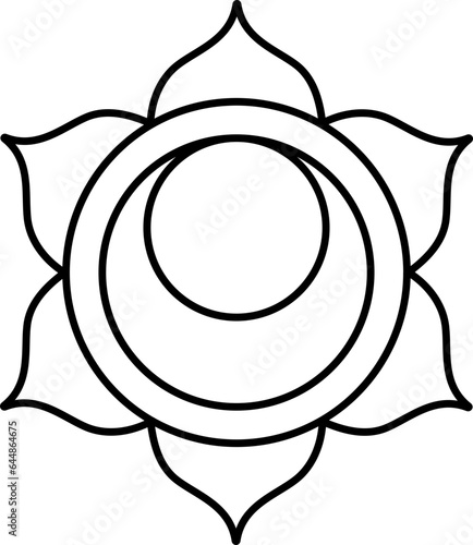 Illustration Of swadhisthana Icon In Thin Line Art.