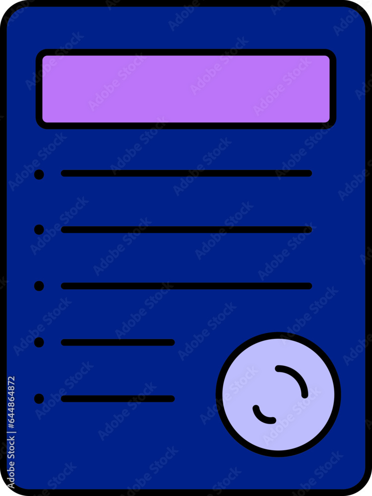 Blue And Purple Illustration Of Invoice Icon. Blue And Purple Illustration Of Invoice Icon.