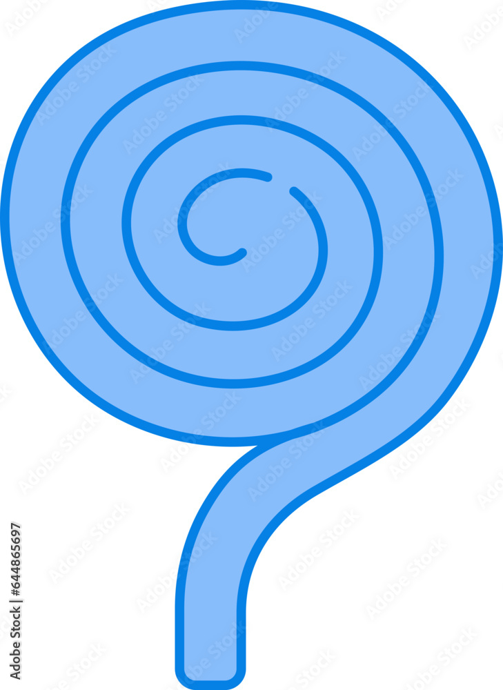 Isolated Fiddleheads Fern Icon In Blue Color. Isolated Fiddleheads Fern Icon In Blue Color.