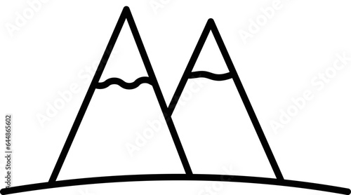 Hill Station Icon Or Symbol In Line Art.