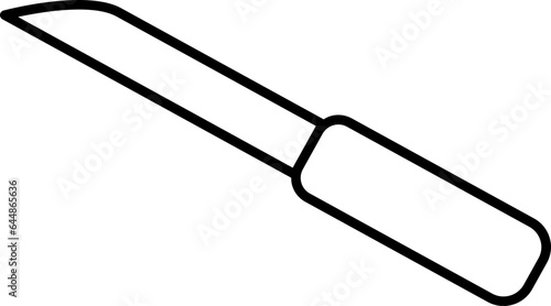 Isolated Knife Icon In Black Line Art.