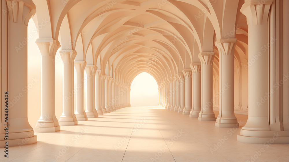empty marble corridor with columns empty marble corridor with columns