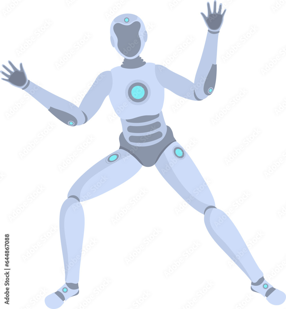 Humanoid Robot Standing On White Background. Humanoid Robot Standing On White Background.