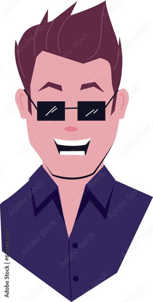 Cheerful Young Man Wearing Goggles Illustration. Cheerful Young Man Wearing Goggles Illustration.