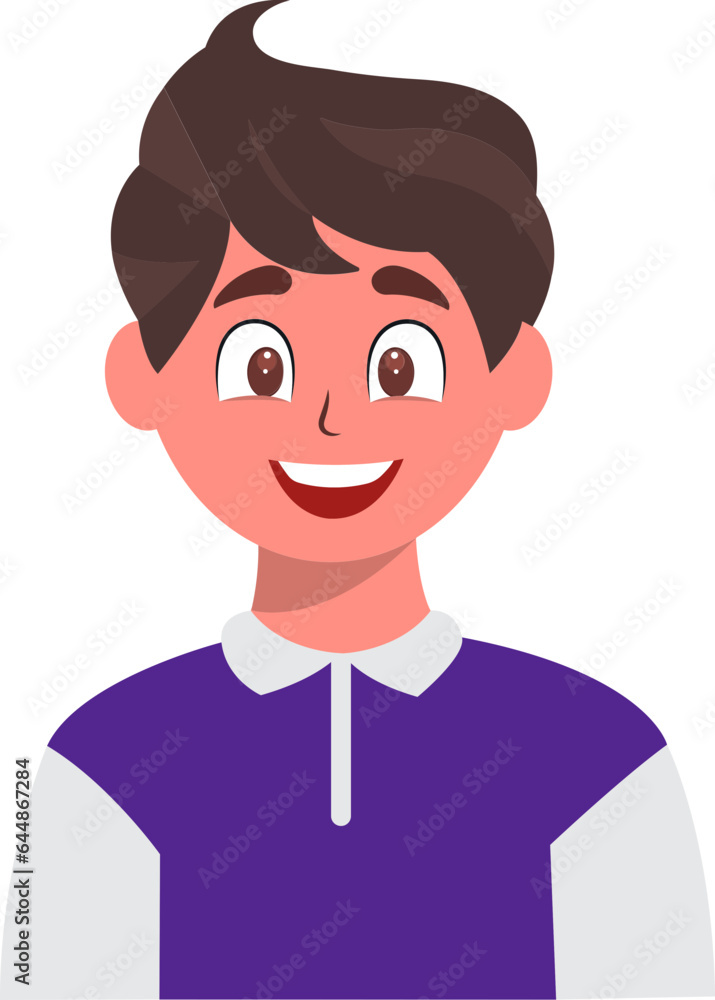 Cheerful Young Boy Character In Doodle Art Illustration. Cheerful Young Boy Character In Doodle Art Illustration.