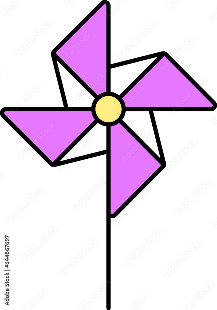 Flat Illustration Of Pink Pinwheel Icon. Flat Illustration Of Pink Pinwheel Icon.