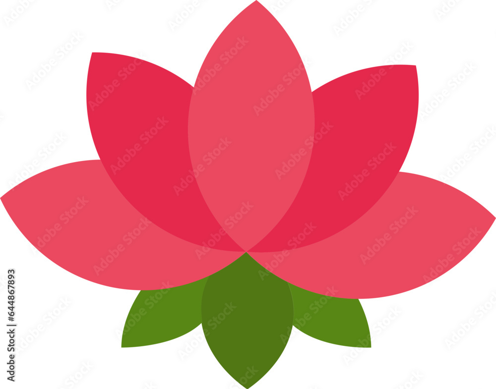 Red Lotus Flower Flat Icon Or Symbol. Red Lotus Flower Flat Icon Or Symbol.