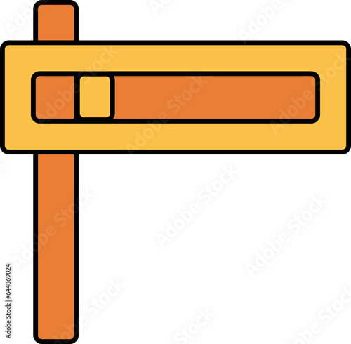 Orange Matraca Icon In Flat Style.