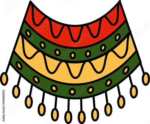 Flat Style Poncho Icon In Tri Color.
