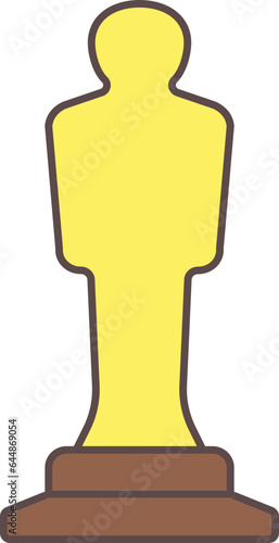 Oscar Movie Award Icon In Yellow And Brown Color.