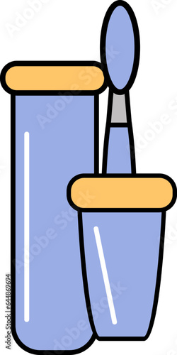 Concealer Icon In Blue And Yellow Color.