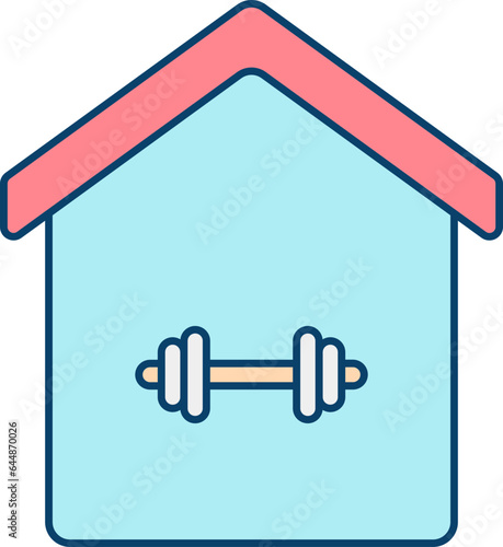 Home GYM Red And Blue Icon In Flat Style.