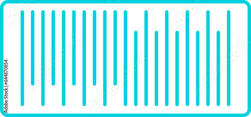 Turquoise Lineal Style Barcode Icon Or Symbol. photo