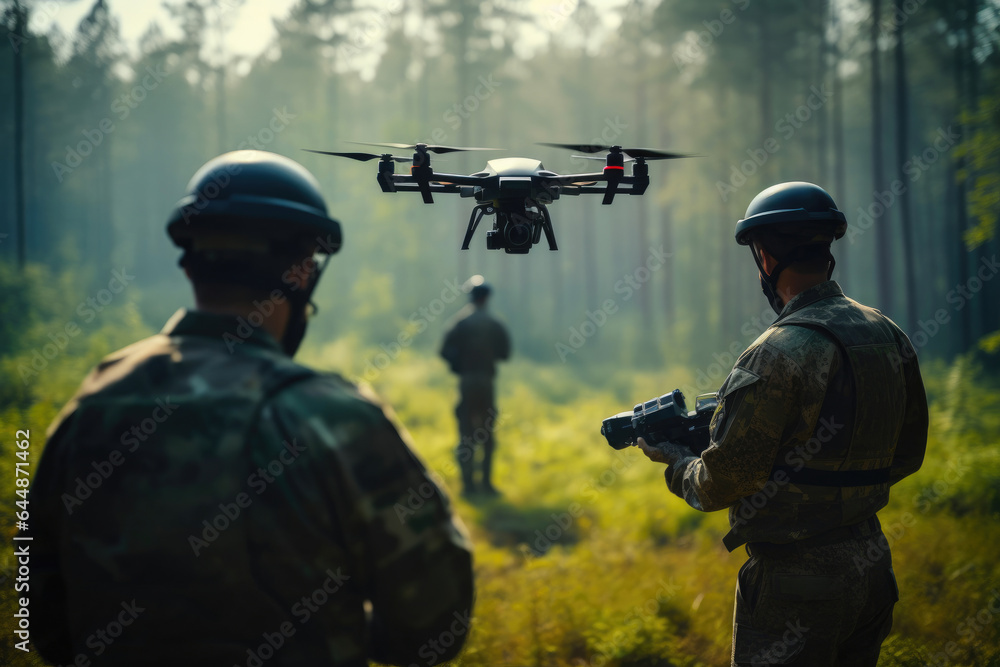 Strategic Military Drone Launch in a Forest Base Camp Strategic Military Drone Launch in a Forest Base Camp