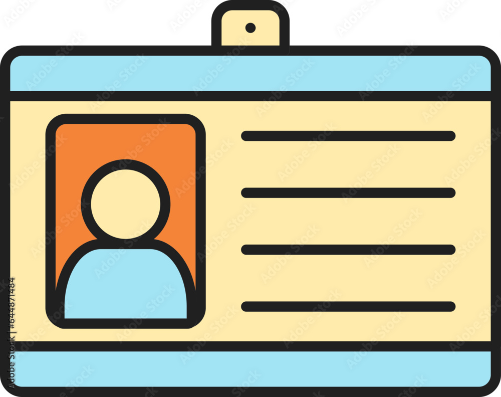 Id Card Icon In Flat Style. Id Card Icon In Flat Style.
