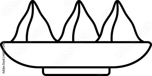 Isolated Samosa Vector Icon In Line Art.