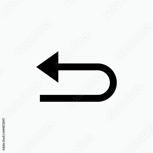 Back Arrow Icon.  Recondition Symbol.