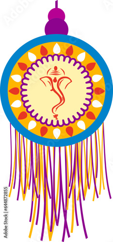 Illustration Of Hanging Toran Icon In Flat Style.