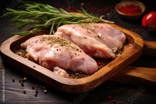 Delicious Raw Turkey Thigh with Spices