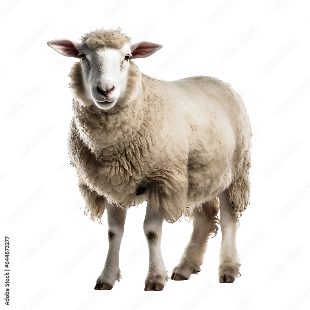 Fototapeta premium white sheep isolated