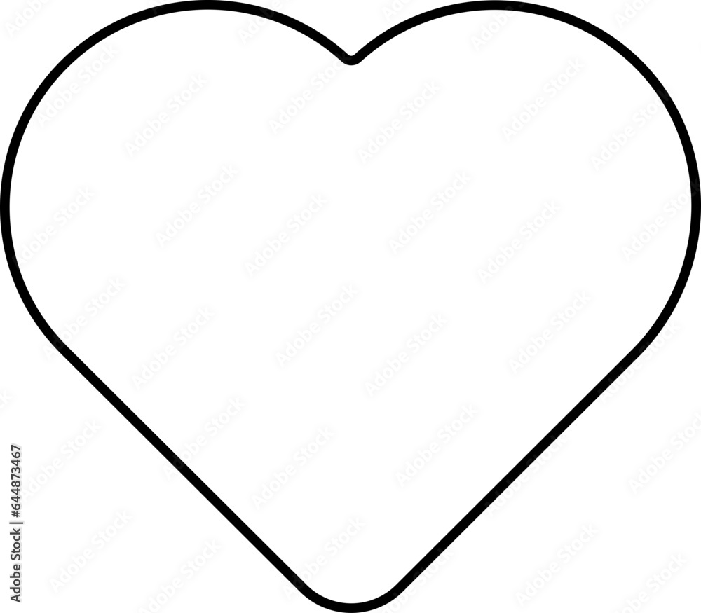 Heart Symbol Or Icon In Black Line Art. Heart Symbol Or Icon In Black Line Art.