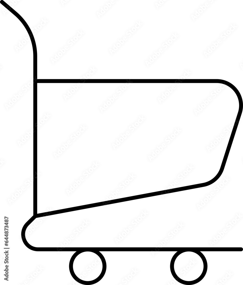 Shopping Cart Icon In Black Line Art. Shopping Cart Icon In Black Line Art.