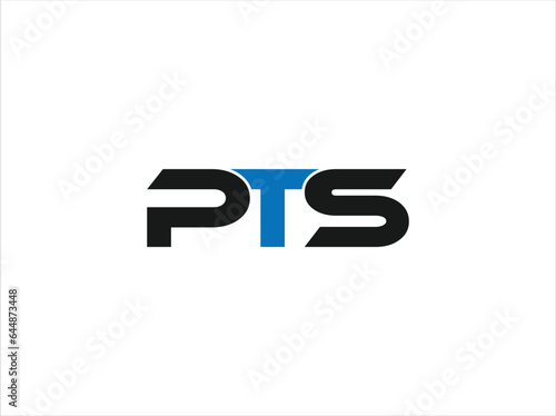 pts monogram elegent modern professional business logo design. pts letter mark logo