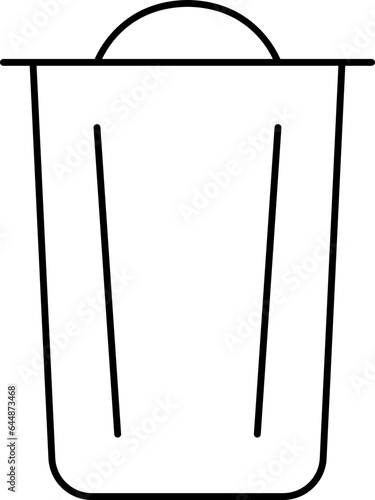 Isolated Trashbin Icon In Black Line Art.