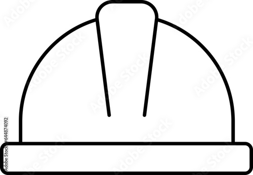 Safety Hard Hat Icon In Black Outline.
